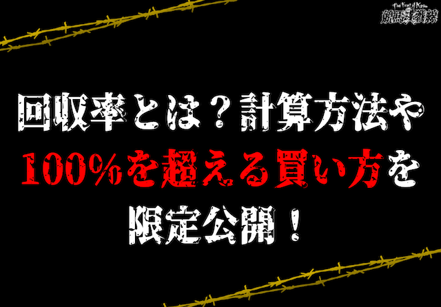 【競馬】回収率とは？計算方法や100%を超える買い方を伝授！