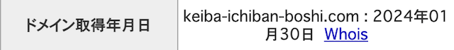 ケイバ一番星ドメイン取得日