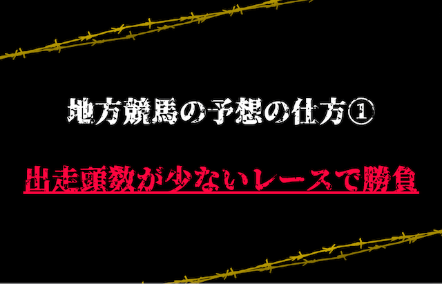 地方競馬の予想の仕方①：出走頭数が少ないレースで勝負