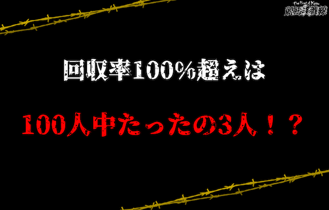 競馬で回収率が100%を超えている割合は全体の3%ほど