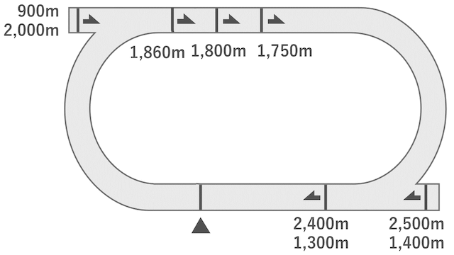 佐賀競馬場　コース画像