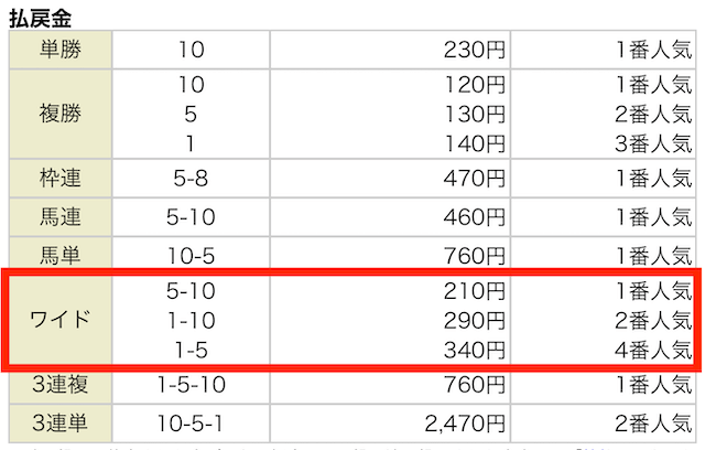 2024年11月10日京都5R結果