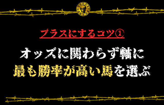 3連単マルチでプラスにするためのコツ①：軸に最も勝率が高い馬を選ぶ