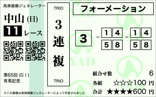 有馬記念三連複予想