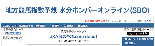 【地方競馬馬場指数】水分ボンバーオンライン